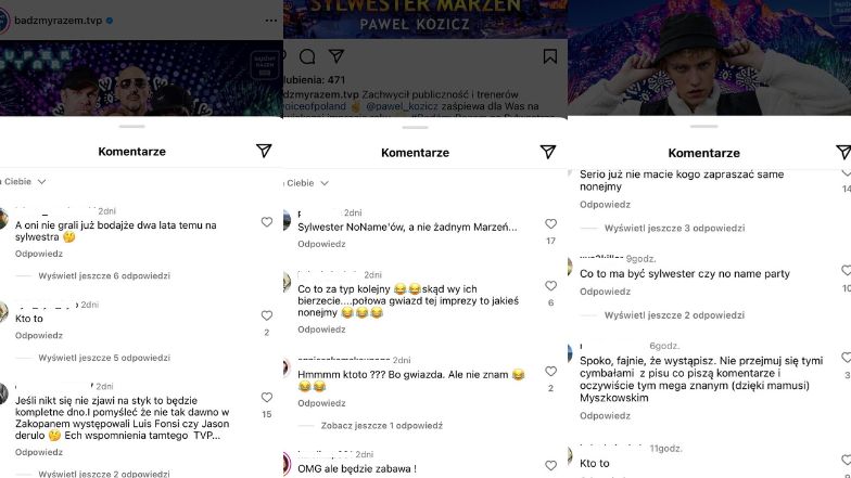 Internauci komentują listę gwiazd "Sylwestra z Dwójką"