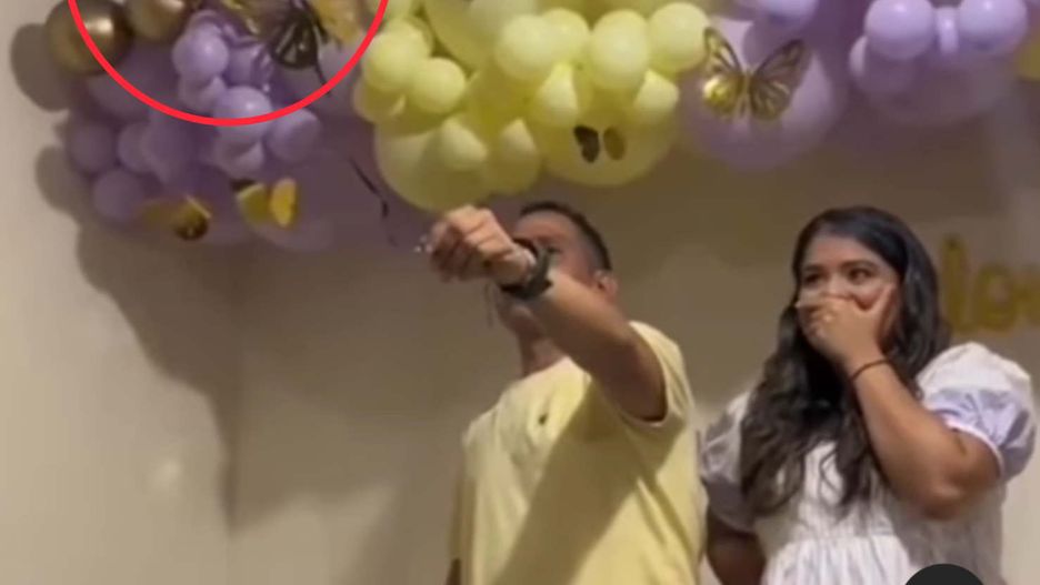 Postanowili podpalić balon z confetti