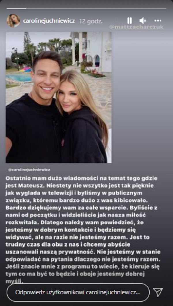 Oświadczenie Caroline i Mateusza 