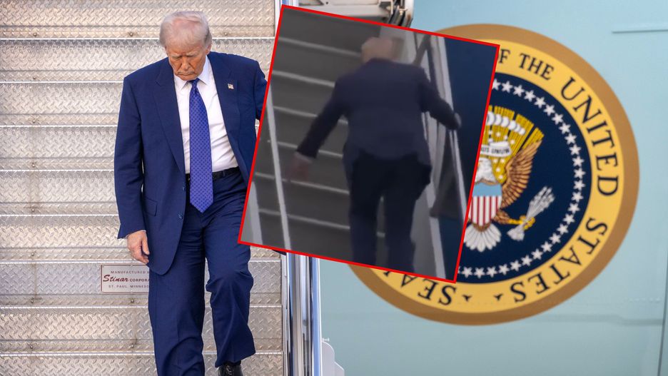 Trump potknął się na schodach do Air Force 1