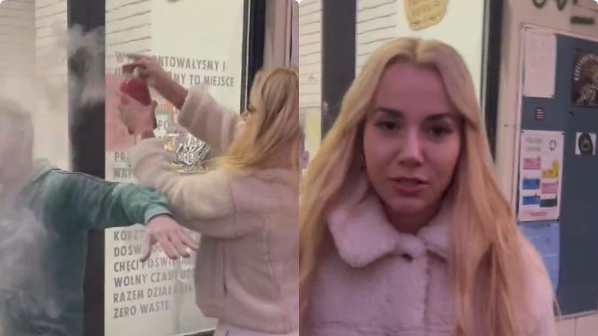 Marianna Schreiber zaatakowała gaśnicą aktywistów.