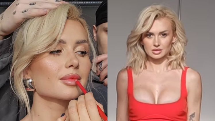 Wersow pozuje w czerwonej mini