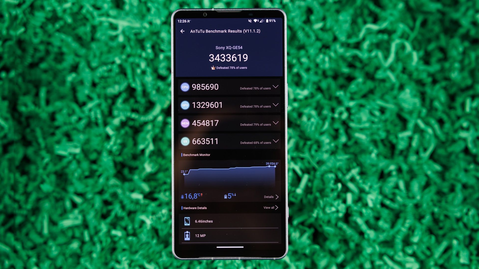 Sony Xperia 1 VIII, wyniki w AnTuTu 11.