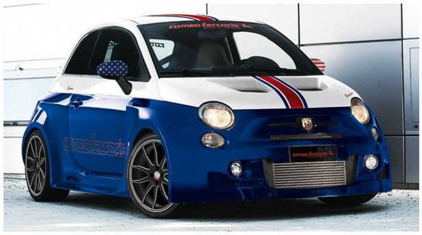 Abarth 500 w barwach USA - Romeo Ferraris Cinquone Stradale USA Tribute