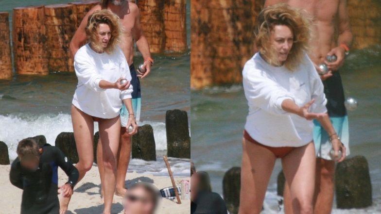 Anna Kalczyńska na plaży w Chałupach