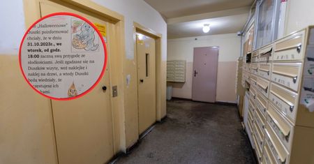 Halloween budzi spore emocje. Na klatce bloku zawisła kartka dla sąsiadów
