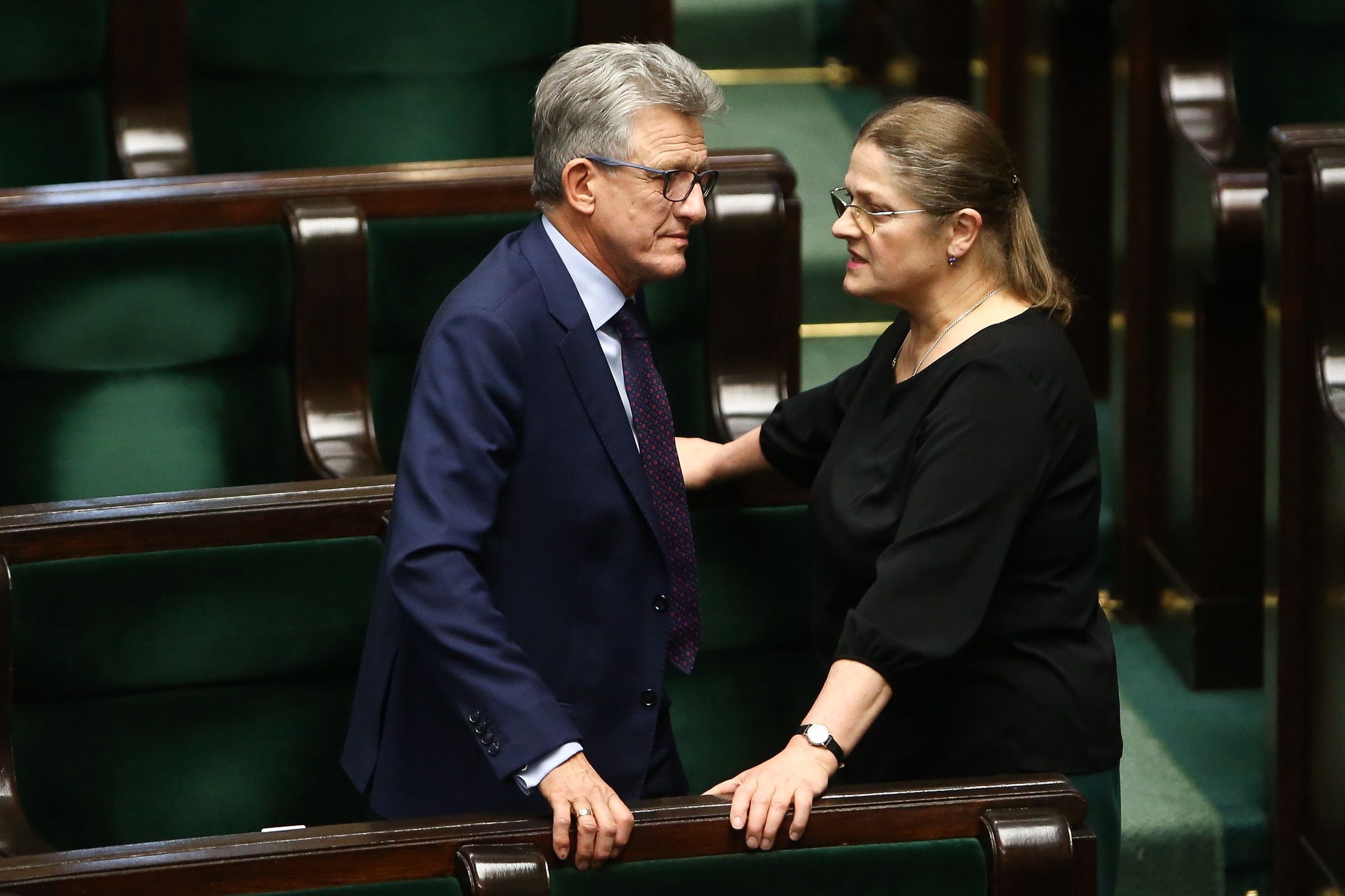 Posiedzenie SejmuWarszawa, 21.11.2018. Posiedzenie Sejmu; n/z Stanislaw Piotrowicz, Krystyna Pawlowicz.,Image: 428782749, License: Rights-managed, Restrictions: , Model Release: no, Credit line: Michal Dyjuk / ForumMichal Dyjuk / Forumpolitycy, polityk, polityka, posiedzenie, sejm, sejmowe, category_code_pol