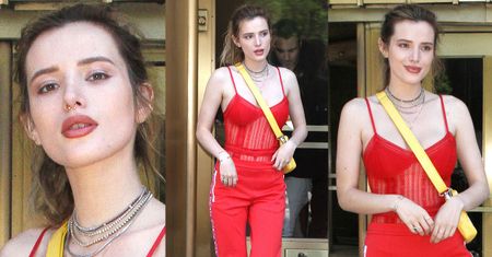 "Naturalna" Bella Thorne w prześwitującym body i dresie