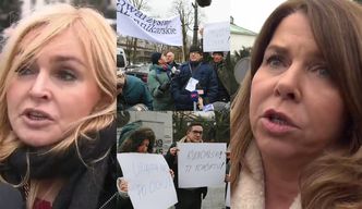 Protest dziennikarzy pod Sejmem. "Dobrych warunków do pracy nie ma od wielu lat"