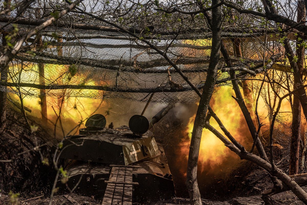 Walki w Ukrainie w okolicach Bachmutu