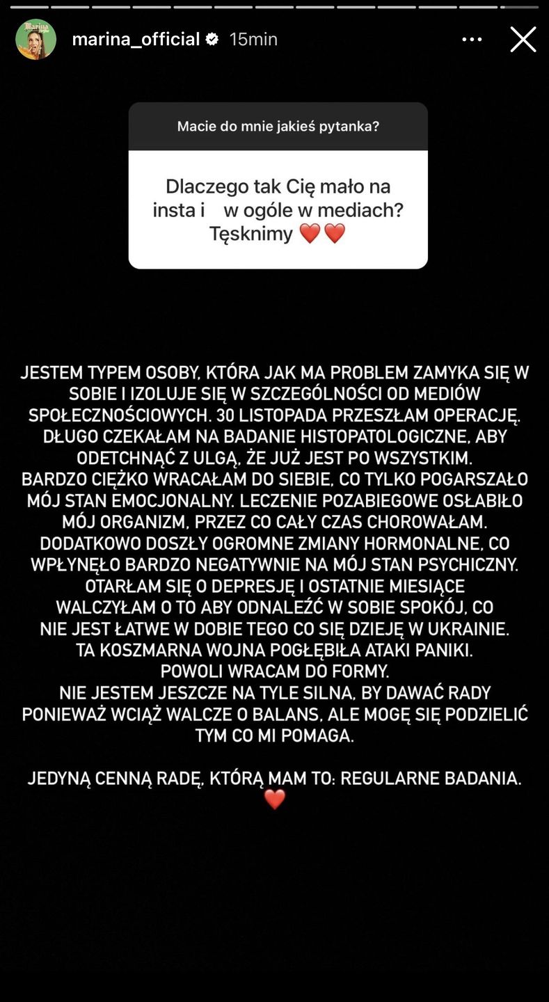 Marina Łuczenko mówi o problemach ze zdrowiem: "Otarłam się o depresję"