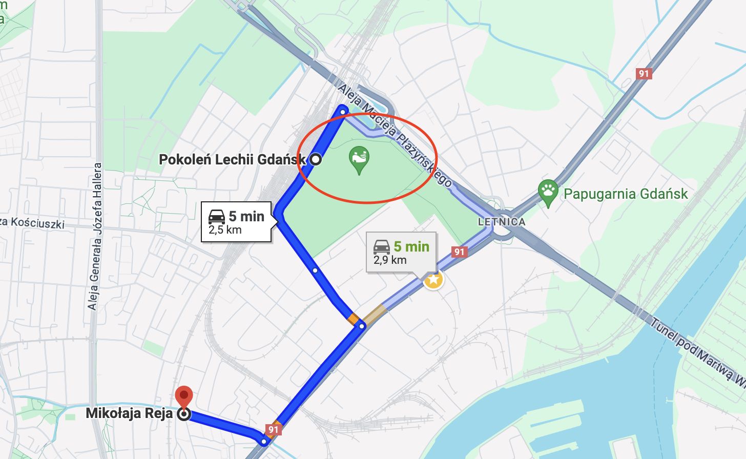 Mieszkanka skarżyła się na zamknięcie ul. Mikołaja Reja, znajdującej się w pobliżu stadionu Polsat Plus Arena Gdańsk