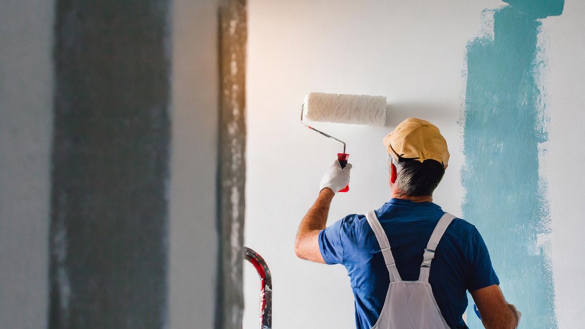 malowanie, malarz, remont, pokój, mieszkanie, praca, osoba