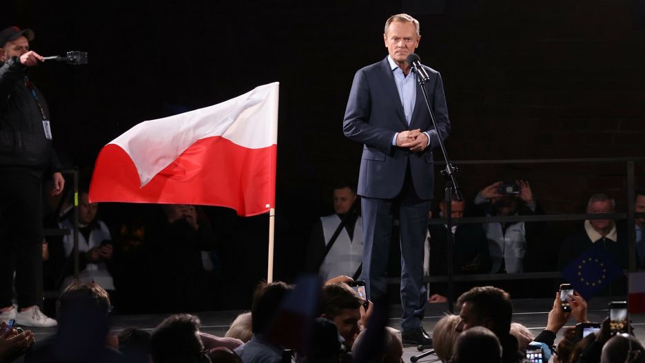 Donald Tusk na proteście w Warszawie