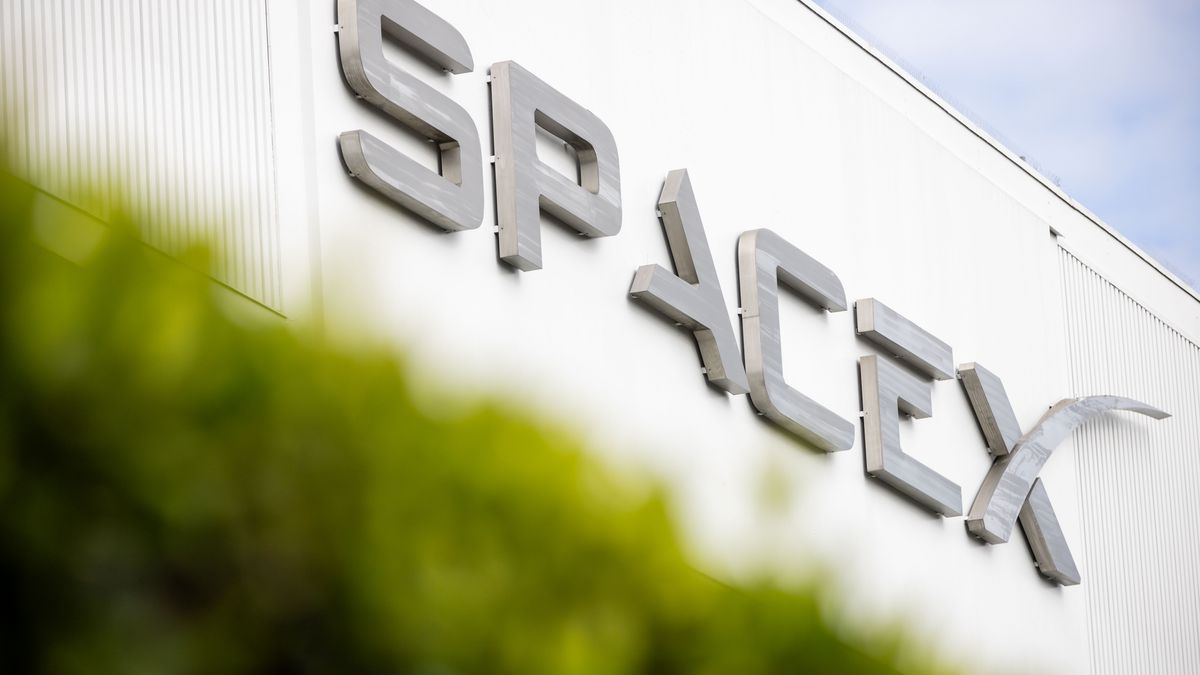 SpaceX facilities in Hawthorne, California, US, on Monday, April 13, 2026. SpaceX has filed confidentially for an initial public offering, according to people familiar with the matter, bringing billionaire Elon Musk's rocket, satellite and AI company closer to delivering the biggest-ever listing. Photographer: Ethan Swope/Bloomberg via Getty Images