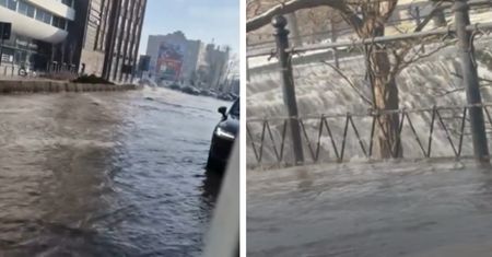 Wielka awaria we Wrocławiu, ulica całkowicie zalana. Mamy nagranie