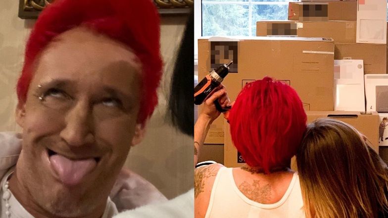 Michał Wiśniewski skręca mebelki dla dziecka