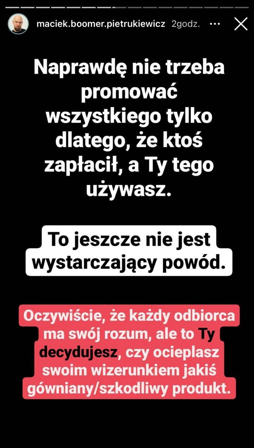Marcelina Zawadzka reklamuje papierosy na Instagramie