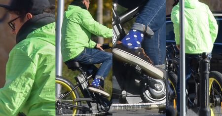 Neonowy Kuba Wojewódzki śmiga przez miasto na rowerze za 10 tysięcy złotych (ZDJĘCIA)