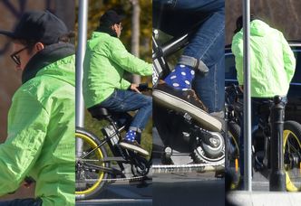 Neonowy Kuba Wojewódzki śmiga przez miasto na rowerze za 10 tysięcy złotych (ZDJĘCIA)