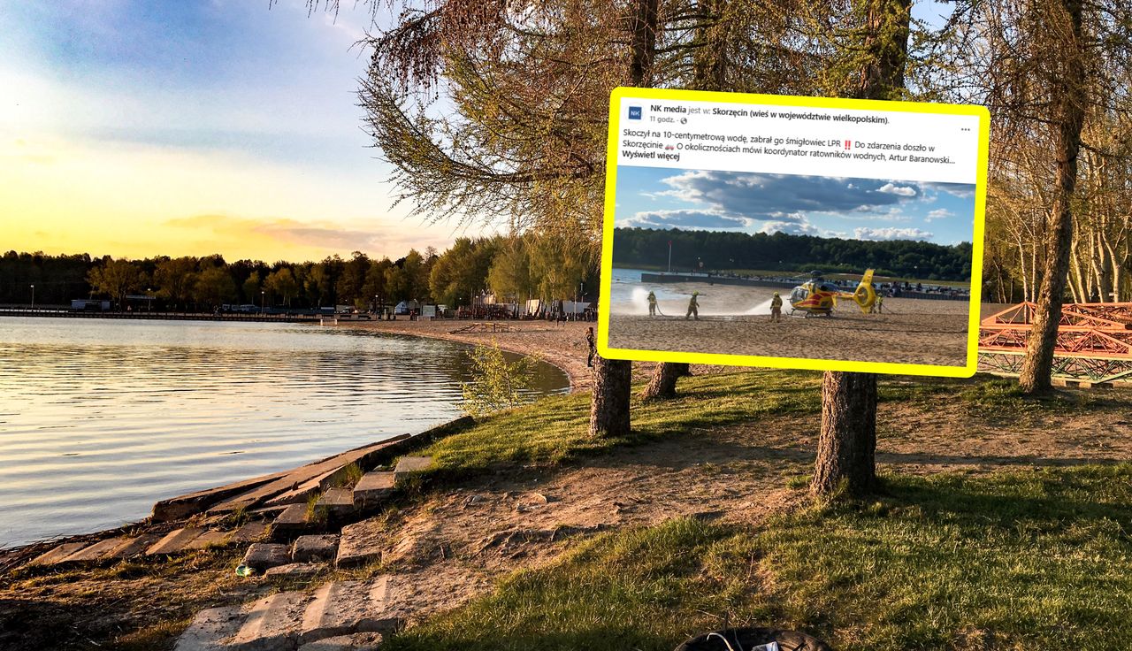 Woda miała 10 cm. Skoczył na główkę. Dramat nad jeziorem