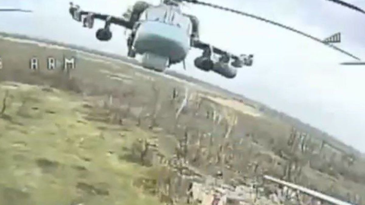 Ka-52 na chwilę przed trafieniem