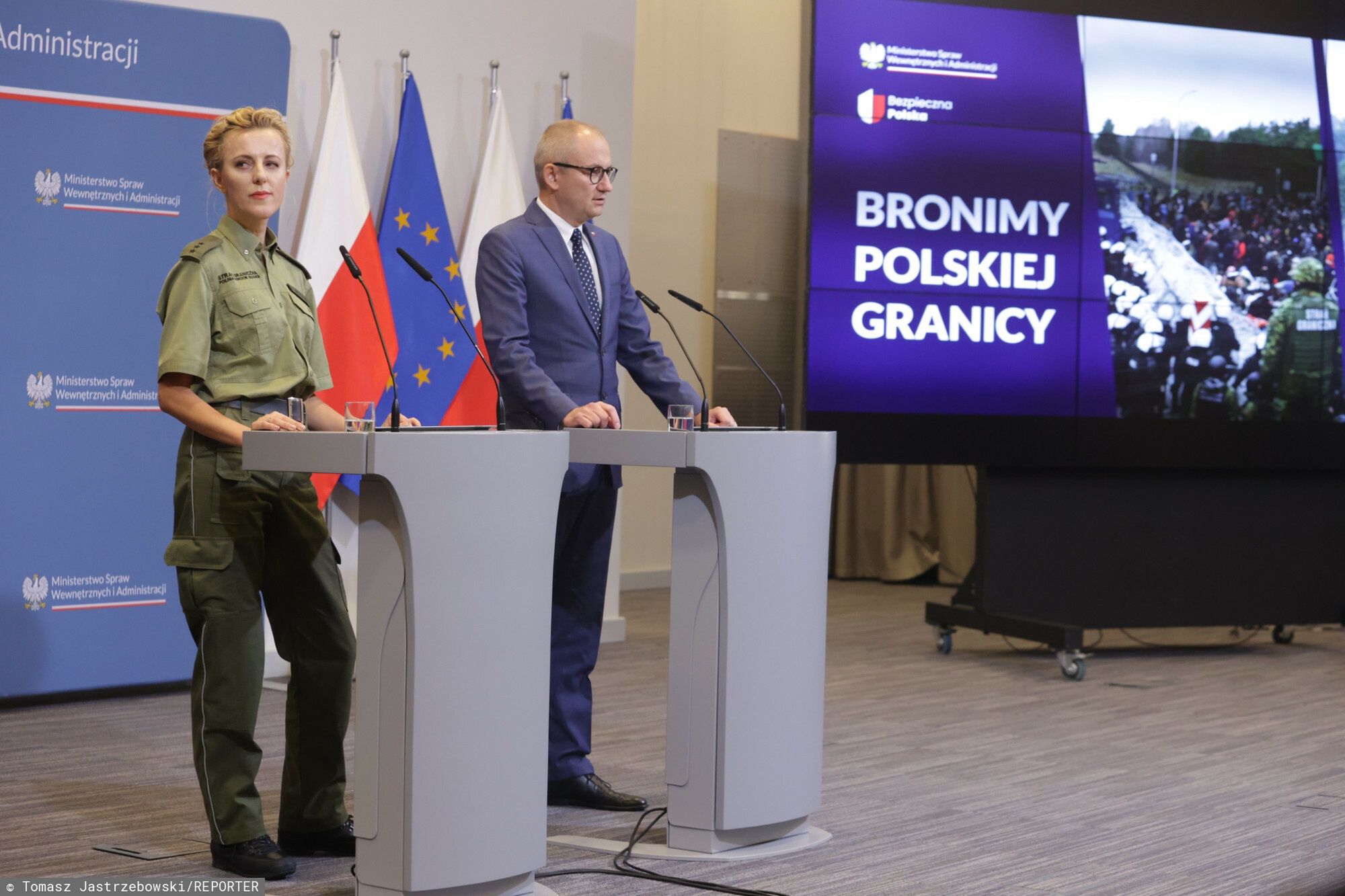 Konferencja prasowa Blazeja Pobozego dot. premiery filmu "Zielona granica"