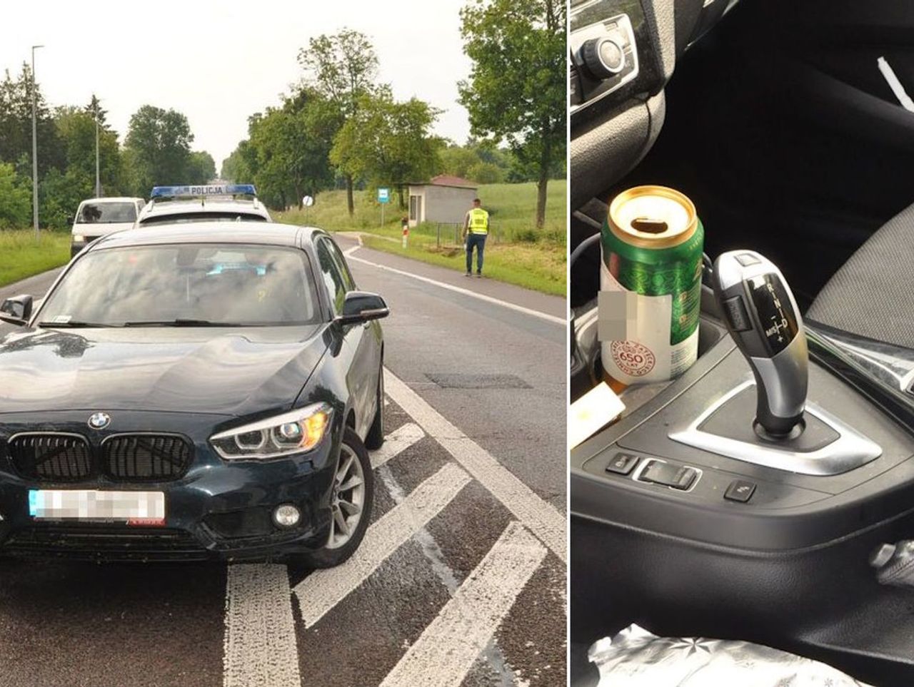 BMW stanęło na środku drogi. Pijany 18-latek zasnął w czasie jazdy