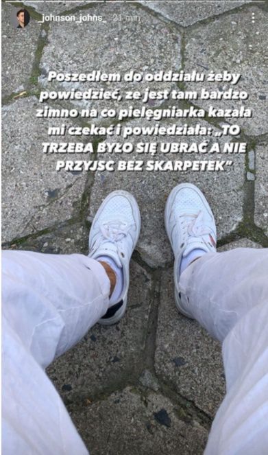 Jan Kietliński w oczekiwaniu na test na obecność koronawirusa.