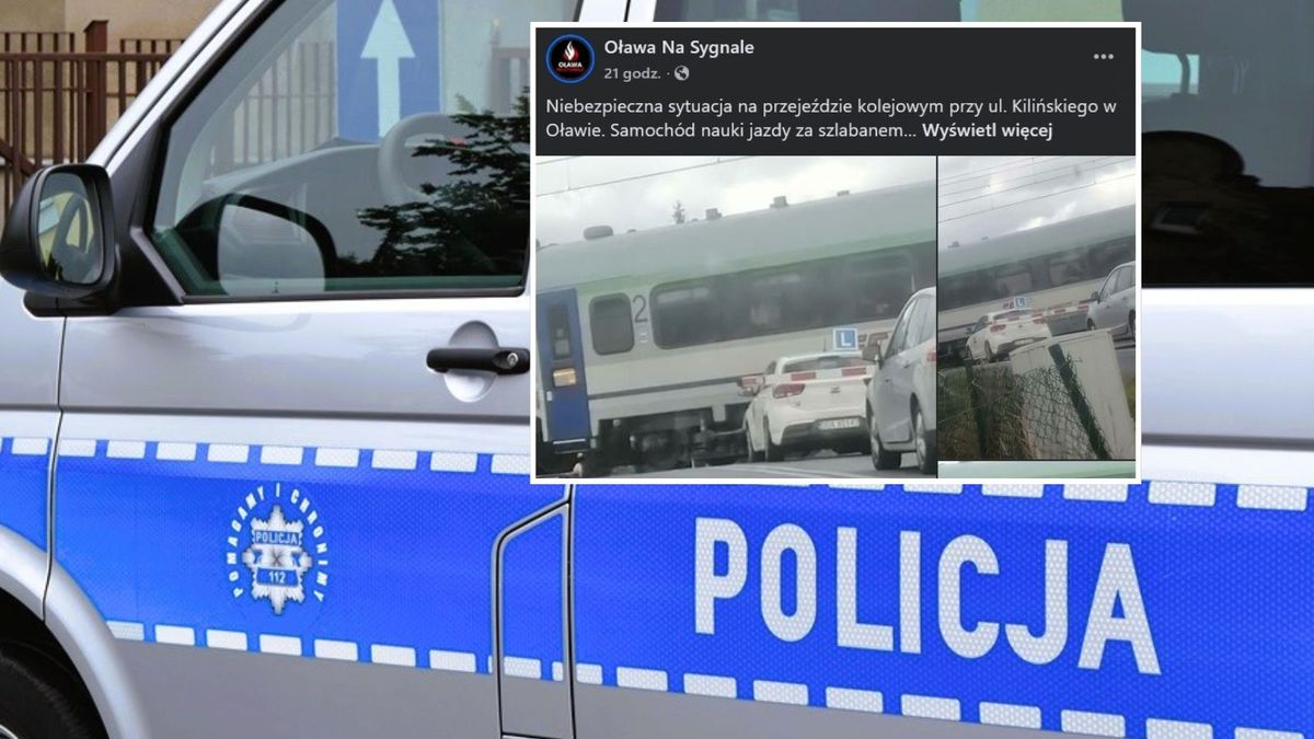 Elka na przejeździe kolejowym