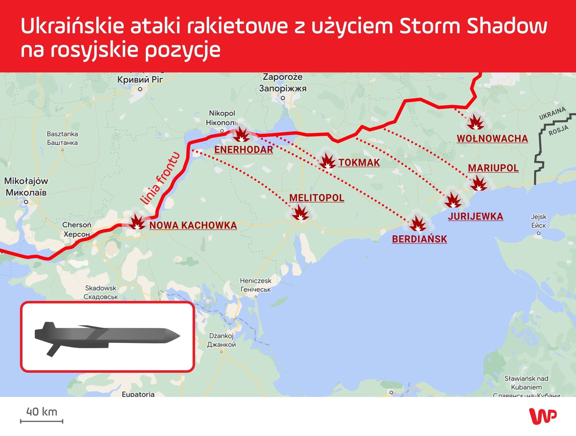 Seria ukraińskich ataków rakietowych na południu Ukrainy
