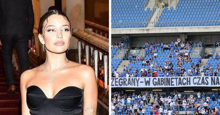Piosenka Julii Wieniawy na trybunach Lecha Poznań. Aktorka zareagowała