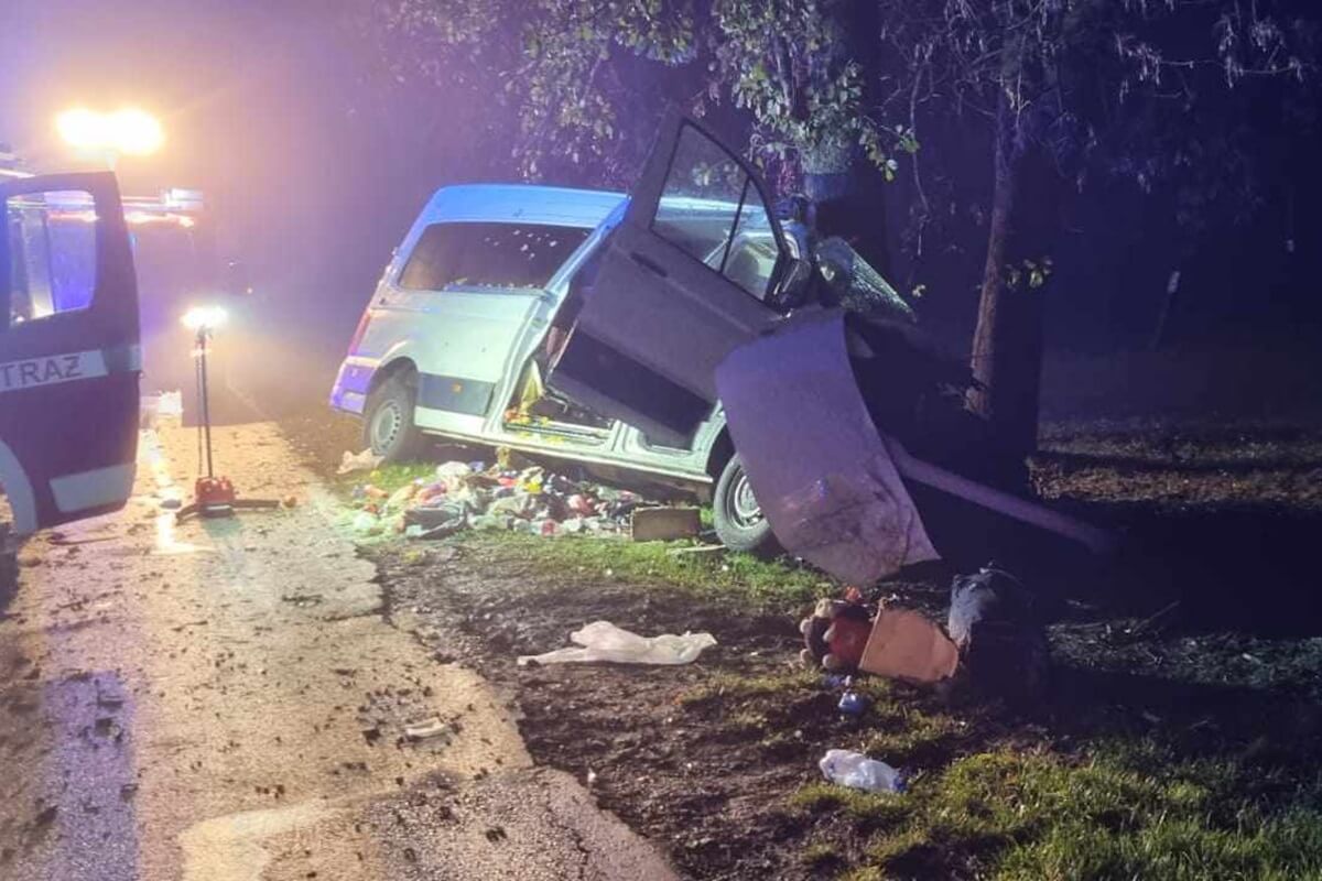 Wypadek ukraińskiego busa w Wereszyni