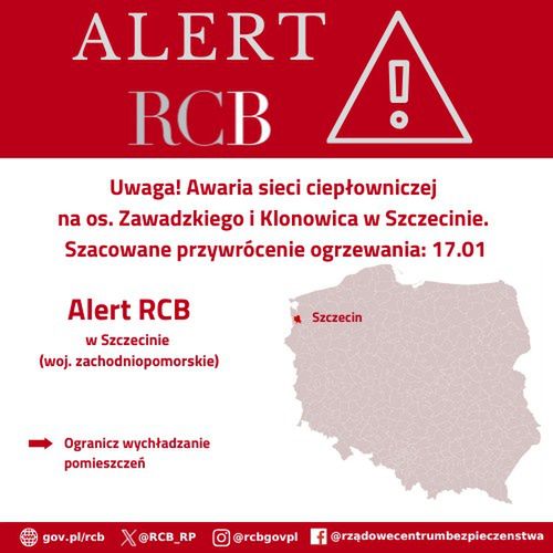 Alert dla mieszkańców Szczecina
