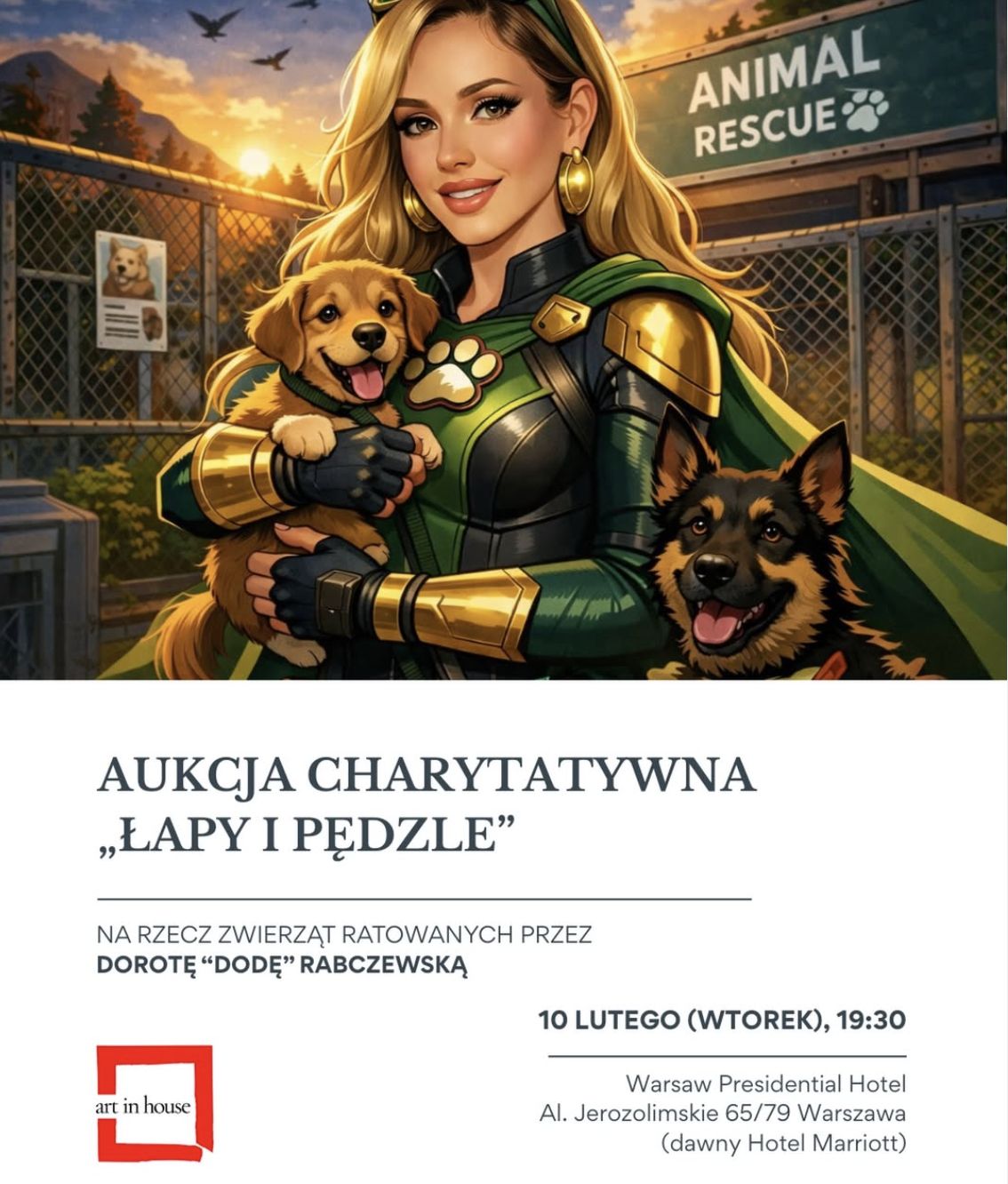 Plakat zapraszający na aukcję Dody