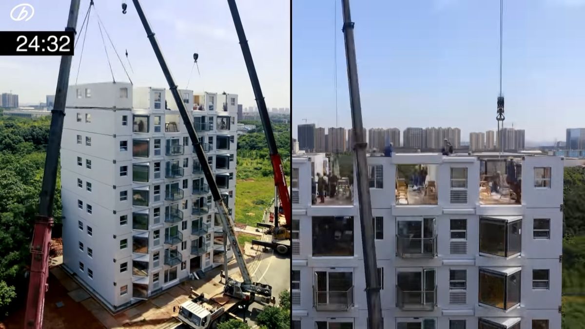 10-piętrowy budynek w 28 godzin. Chiński deweloper pokazuje, jak powstała konstrukcja 1