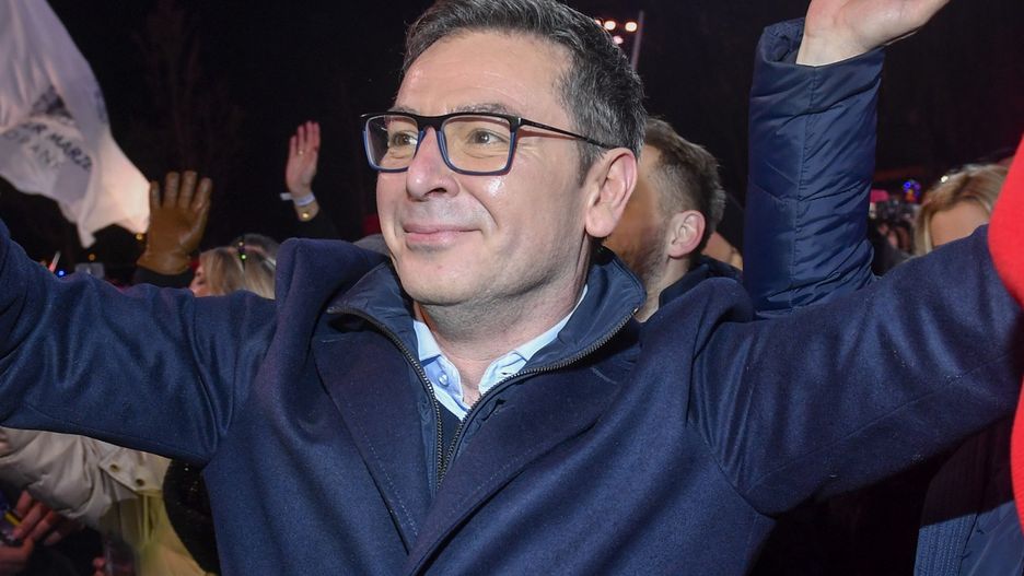 Na zdjęciu Michał Adamczyk podczas Sylwestra Marzeń w Zakopanem. 31 grudnia 2021