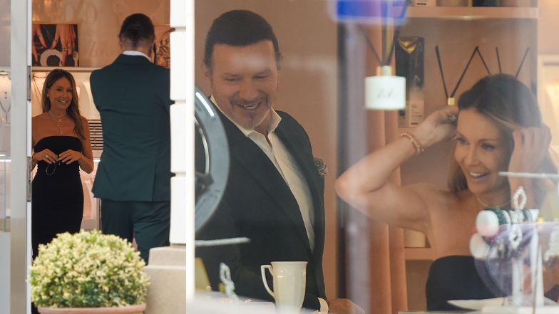 Małgorzata Rozenek całuje się z Radosławem Majdanem w butiku z biżuterią