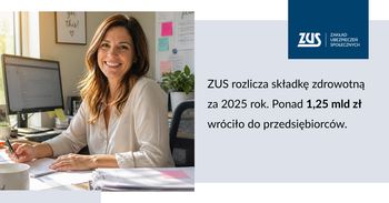 ZUS rozlicza składkę zdrowotną za 2025 rok. Ponad 1,25 mld zł wróciło do przedsiębiorców!