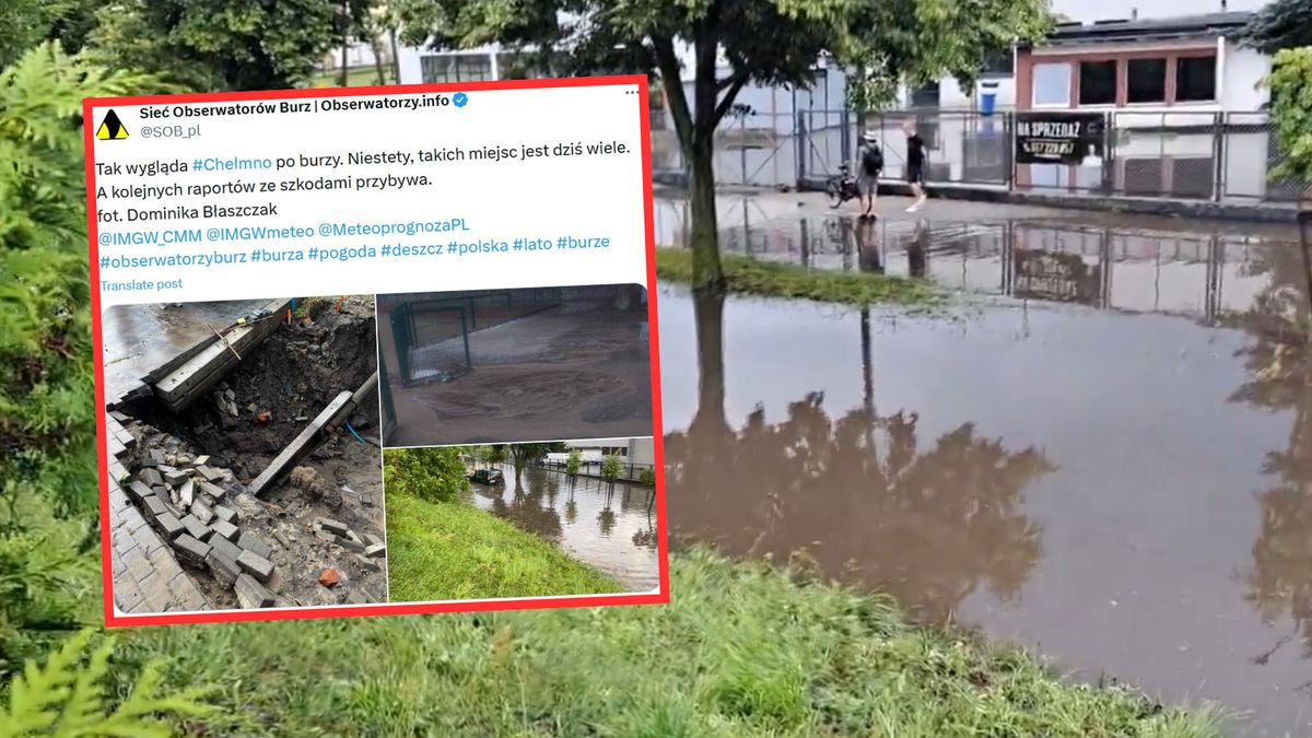  Ulica w Chełmnie zamieniła się w rzekę. Oto skutki burzy