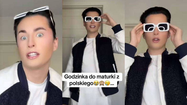Jelly Frucik pochwalił się biało-czarną stylówką na maturę 