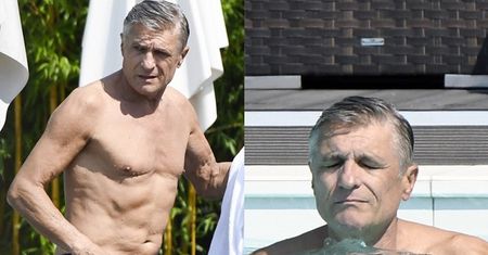 Adam Nawałka w samych szortach pręży się nad basenem! Sexy? (ZDJĘCIA)