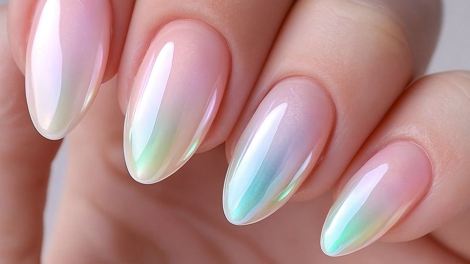 nails, nail art, pastel, ombre, glossy, iridescent, manicure, gradient, beauty, shimmer, soft, elegant, feminine, stylish, fashion, polished, subtle, hand, pearlescent, aesthetic, modern, artistic, chic, smooth, multicolor, reflective, trendy, creative, light tones, delicate, spring, summer, luxurious, beauty trends, nail design.