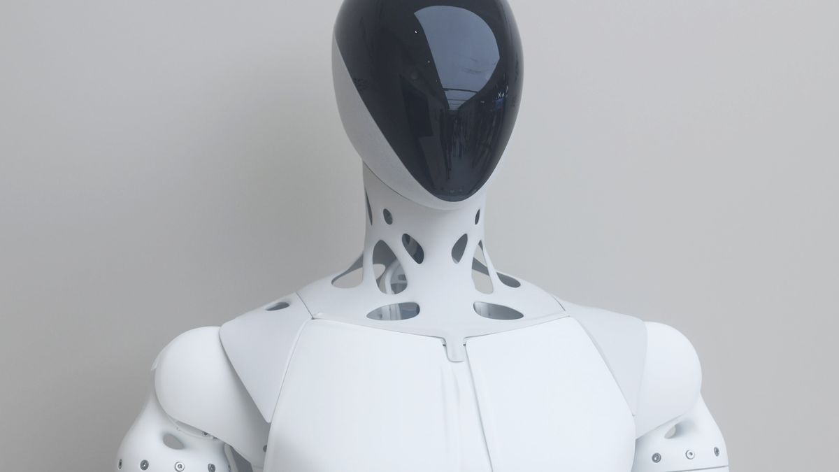 SHANGHAI, CHINA - APRIL 23, 2025 - XPeng's AI humanoid robot "IRON" at the Shanghai Auto Show in Shanghai, China on April 23, 2025. (Photo credit should read CFOTO/Future Publishing via Getty Images)