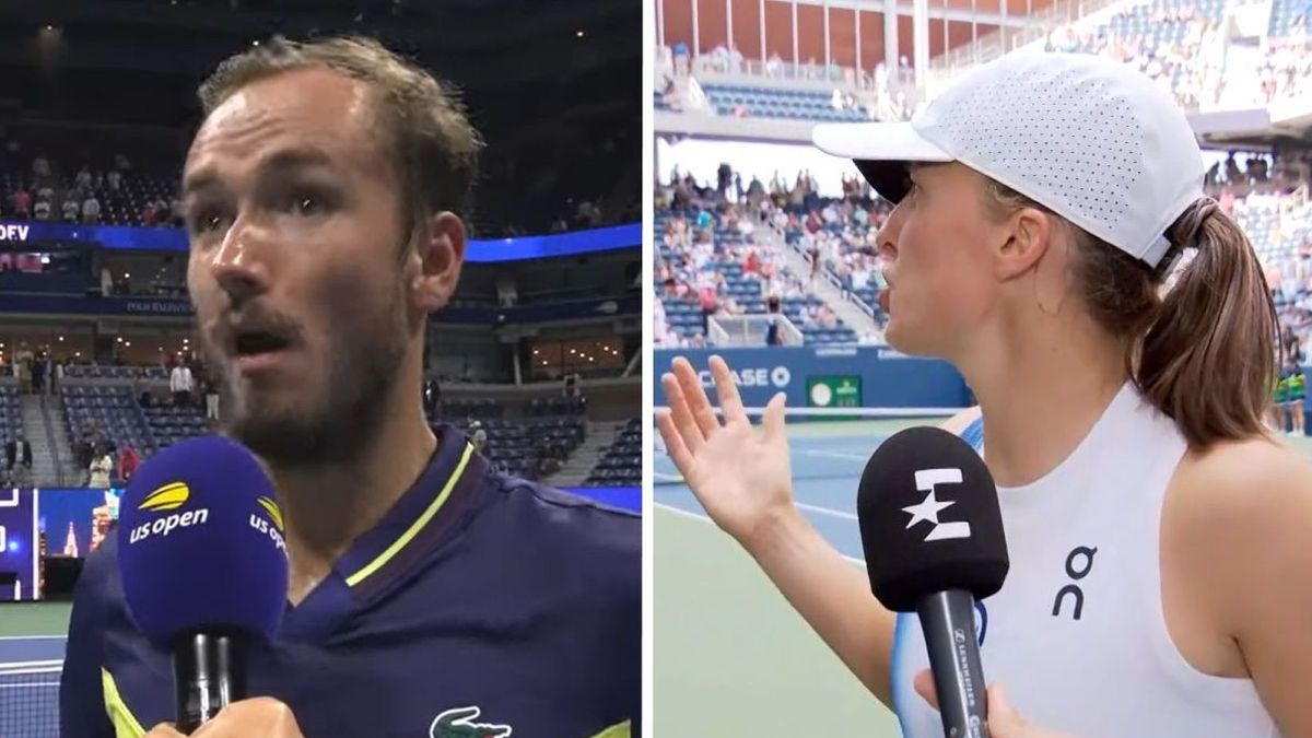 Na zdjęciu: Daniił Miedwiediew, Iga Świątek