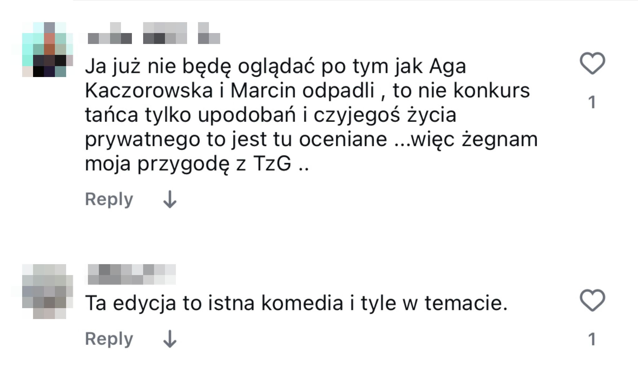 Komentarze internautów przed "TzG"