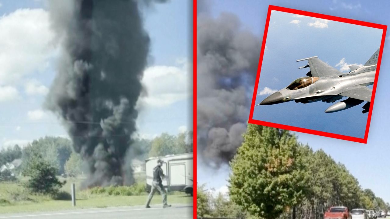 Zobaczyli kłęby dymu. Rozbił się F-16. Nagranie z USA