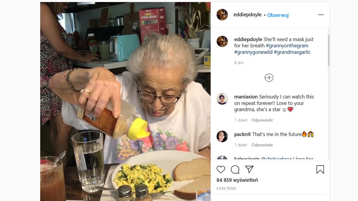 Babcia nie oszczędza czosnku