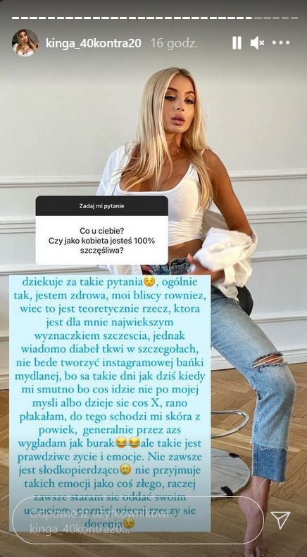 Kinga Zapadka odpiera pytania o relację z Robertem Kochankiem