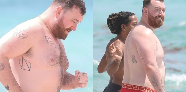 Sam Smith w czerwonych slipach Versace podbija plażę w Miami (ZDJĘCIA)
